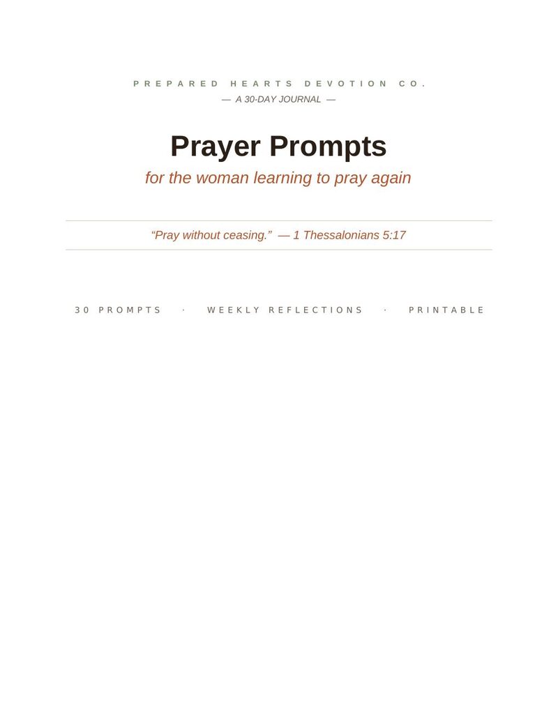 Prayer Prompts Journal — page 1: Cover