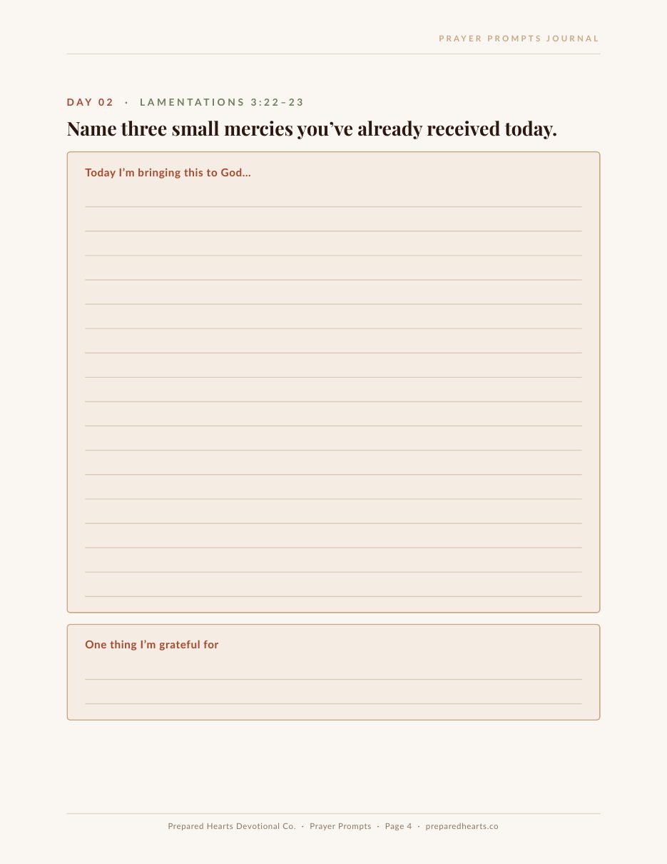 Prayer Prompts Journal — page 4: Day 02