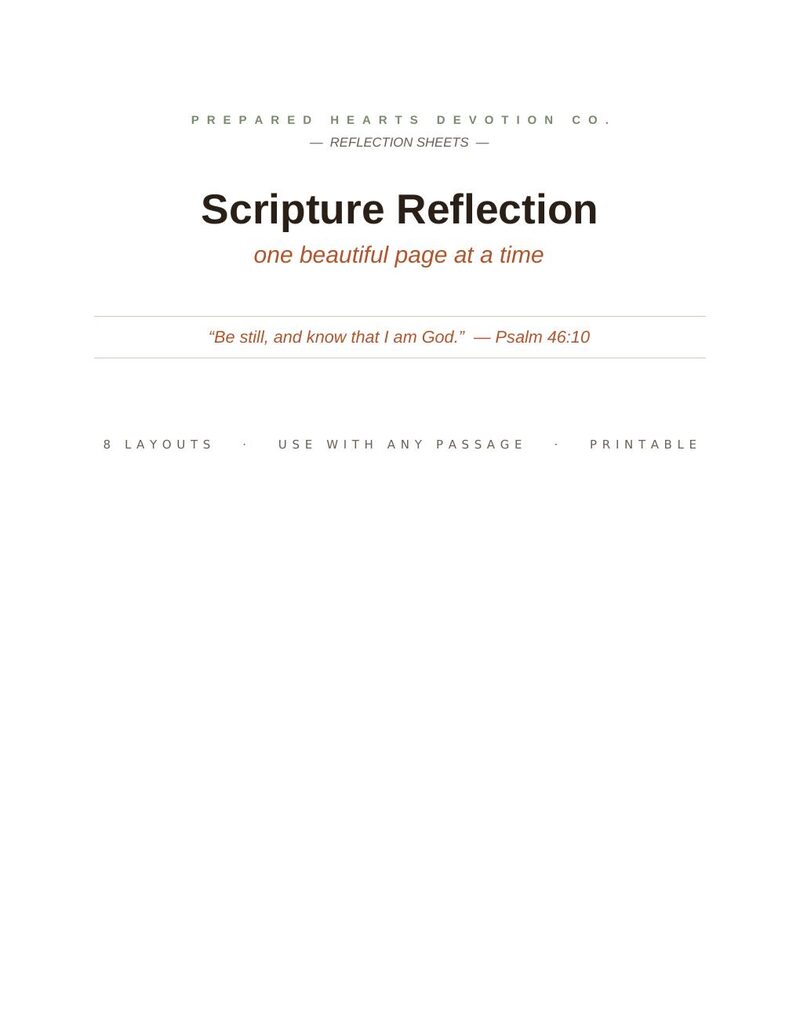 Scripture Reflection Sheets — page 1: Cover